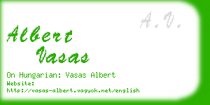 albert vasas business card